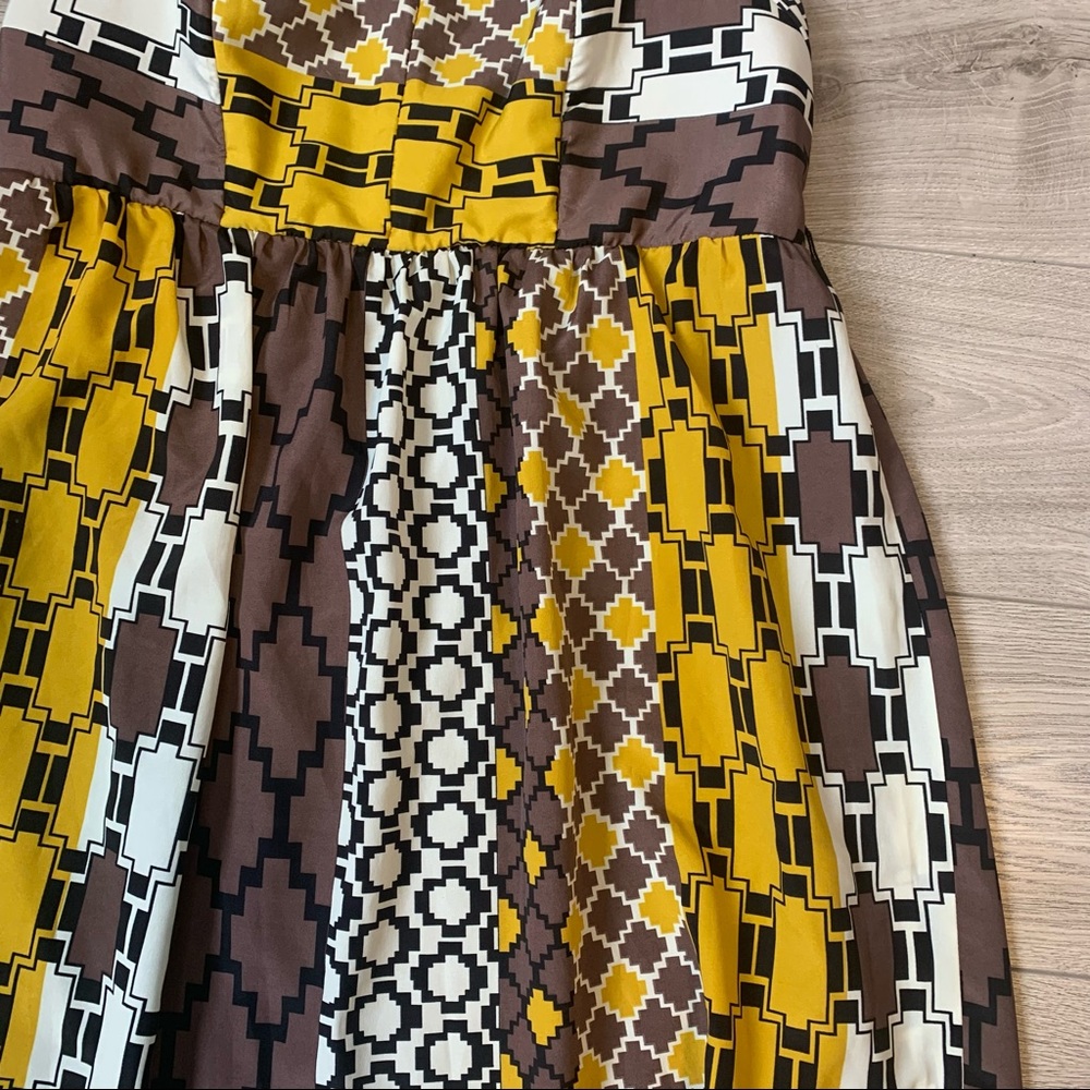 Torrid plus size dress strapless boho Aztec print brown yellow size 14 US - Picture 5 of 15